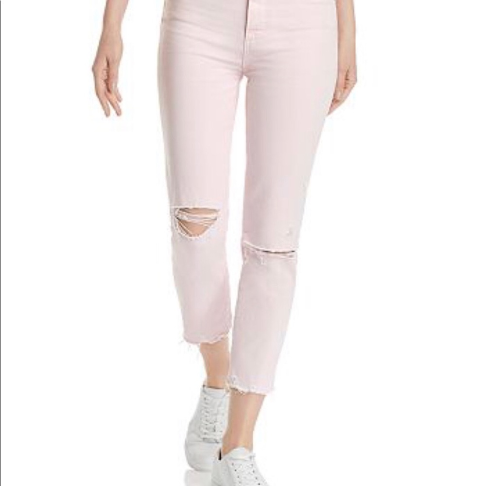 Paige distressed slim crop jeans